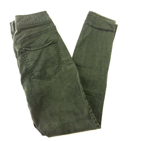 Old Navy Rockstar Women's Jeans Size 6 Petite Super Skinny Olive Green Mid-Rise - Picture 5 of 6